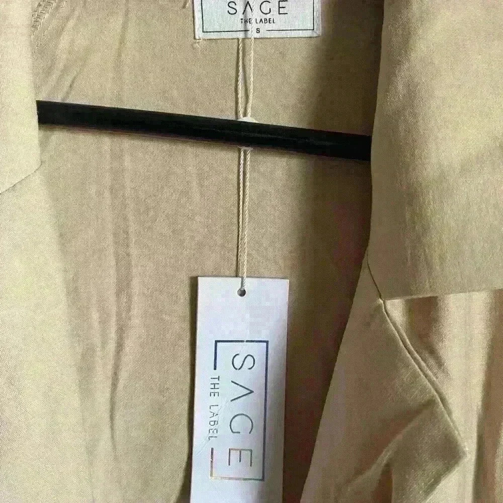 Sage Beige Trench Coat - Lightweight Longline Women's Trench - Picture 8 of 9